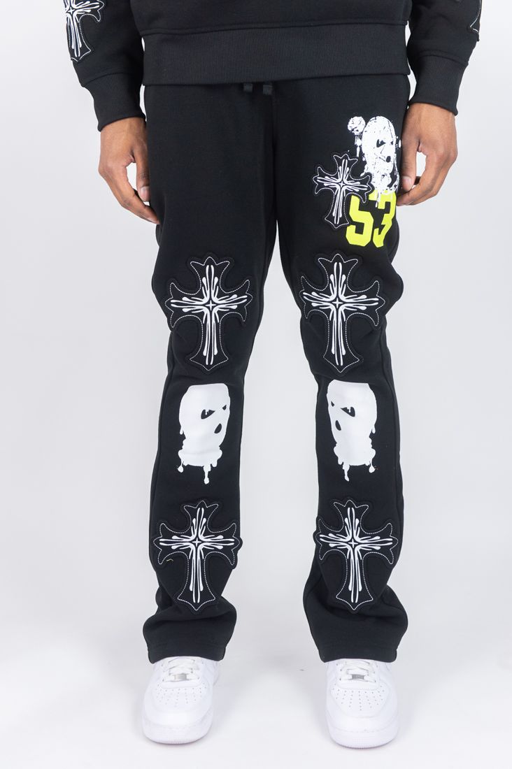 REBEL MINDS -MASK 53 STACKED FLC SWEATPANTS