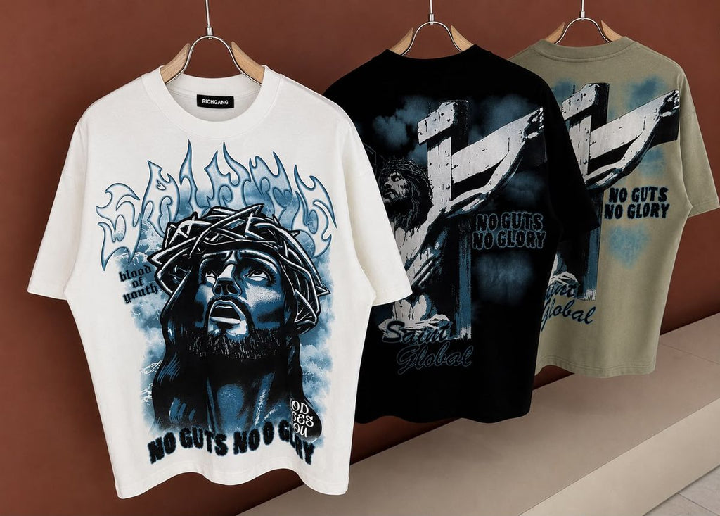 Rich Gang - NO GUTS NO GLORY GRAPHIC OVERSIZE T-SHIRT